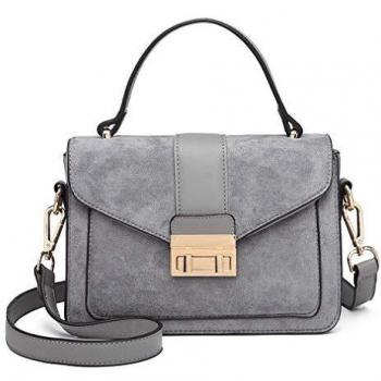Miss Lulu Handtasche Klein Henkeltasche Damen Elegante Schultertasche LB6872 Suede Kunstlerder Shopper