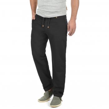 Leinenhose INDICODE „Leinenhose IDIves“ Herren L N-Gr Schwarz 55% Leinen 45% Baumwolle – Langer Hosen‑Look