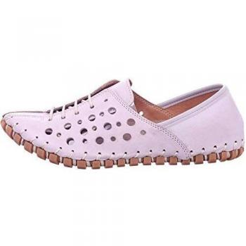 Gemini Damen Ballerinas Schnürschuhe Leder, Größe 40, Grau