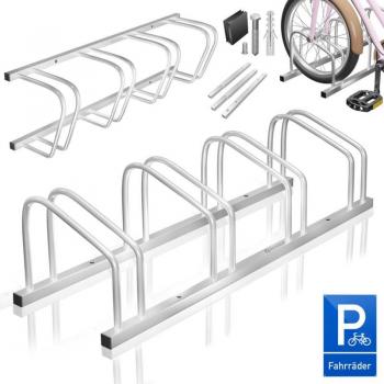 Support à vélos en métal argenté pour 4 bicyclettes