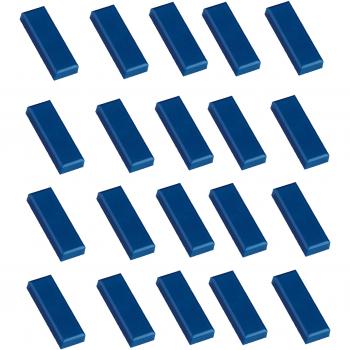 Blaue Facetterand-Magnete MAULpro rechteckig bruchsicher 1kg Haftkraft 53x18x10mm 20 Stück