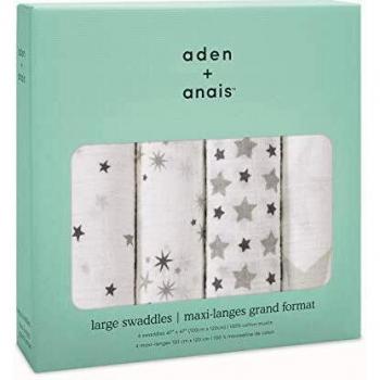 Quatuor Maxi Langes Twinkle Gris – Aden & Anaïs
