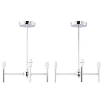 Two‑Pack Brea Chrome 3‑Arm Flush Fittings – Silver