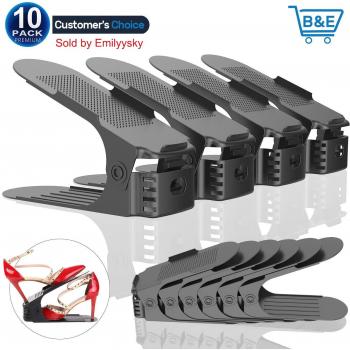 Scarpiera Salvaspazio 10 pezzi, Nero, HOBFU