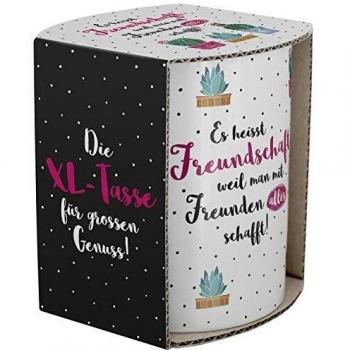 Die Geschenkewelt Porzellan-Tasse 46215 XL mit Freundschafts-Spruch