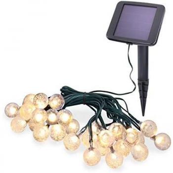 Guirlande Solaire 30 Ballons à Bulbe LED Blanc Chaud