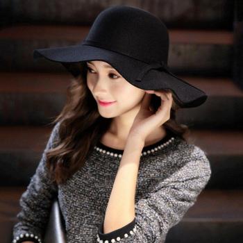 Girls' Winter Wool Fedora Cap