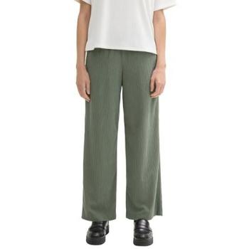 TOM TAILOR Damen Cordweite Hose, Loose Fit, grün, 36/30