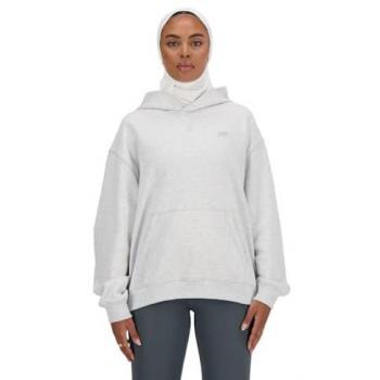 New Balance French‑Terry Hoodie für Damen – 100 % Baumwolle, Grau, M