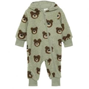 S.Oliver Teddyplüsch Overall Bärenmotiv grün