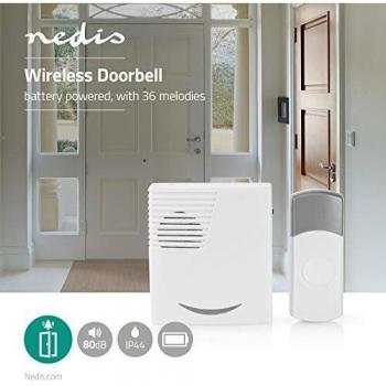NEDIS DOORB211WT Wireless Chime with LED Indicator