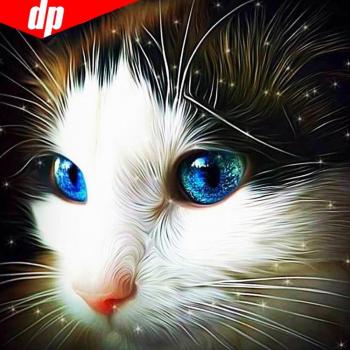 Vollrund Diamantmalerei Katze 30x30CM