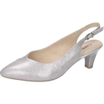 Caprice Damen 29699 Slingback Sandalen, Silver Metal 920