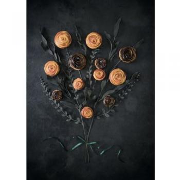 Peinture Imprimée Fleurs Noires 45x65 cm