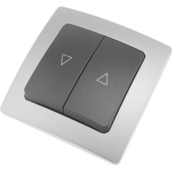 Poussoir Encastrable Double Lille 80x80mm Argent-Gris