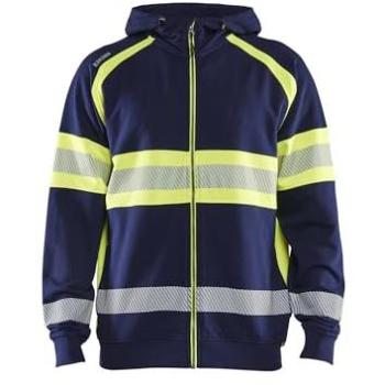 Sweatwork high-visibility capuche marine/jaune