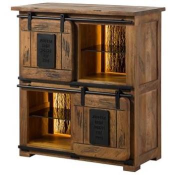 Manguier Classic – Buffet en bois récupéré, taille 90x45x100 cm, couleur laquée naturel