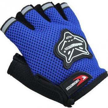 Guantes de medio dedo para ciclismo, malla, color negro, para niños y adultos