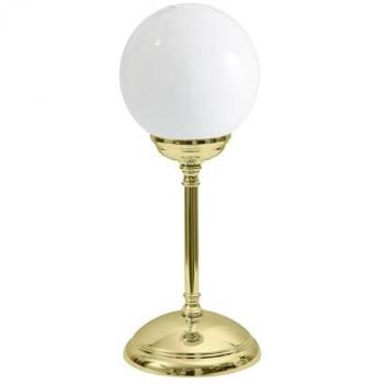 „Echt-Messing Kugelschirm” – Tischlampe mit rundem Glas, 12 cm Durchmesser