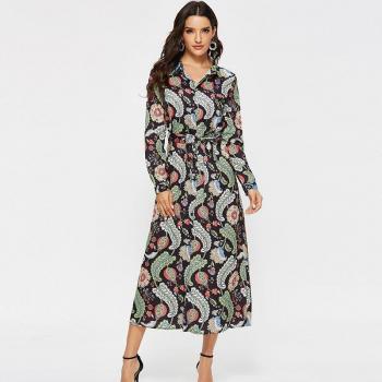 Robe de Bureau Col Rabattu Aachoae