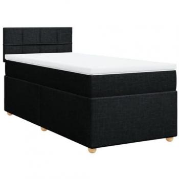 Letto matrimoniale con materasso nero 90x200 cm