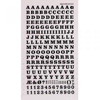 Black 6mm Transfer Letters and Numbers