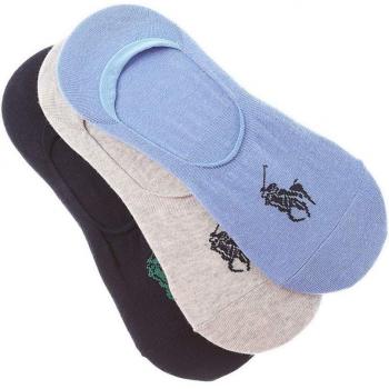 Ralph Lauren Casual Light Blue & Dark Grey No‑Show Socks, 3 Pack
