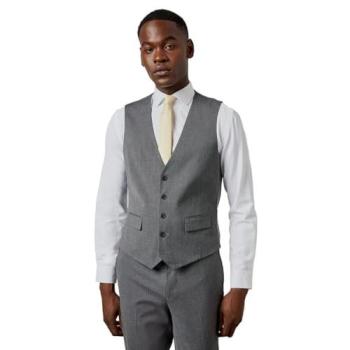 Burton Men's Twill Waistcoat, Mid Grey, Size M