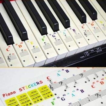 Electronic Keyboard Color-Coded Stickers for 54/61/88 Keys