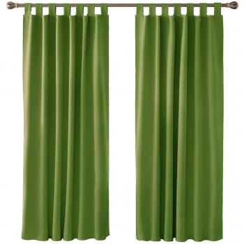 Deconovo Vorhang für Schlafzimmer Apfelgrün 175x140 cm mit Schlaufen