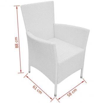 VidaXL 2 Sedie da Giardino in Polirattan Bianco