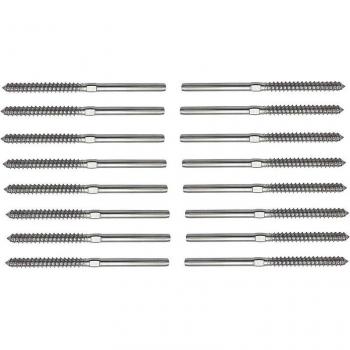 1/8 Inch Cable Railing Kit with 16Pcs Right & Left Handed Swage Lag Screws