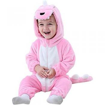 Neonato invernale Bambina Dinosauro Rosa Flanella Pagliaccetto MOMBEBE COSLAND