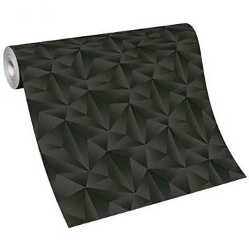 Papier peint noir graphique 0,53 x 10,05 m