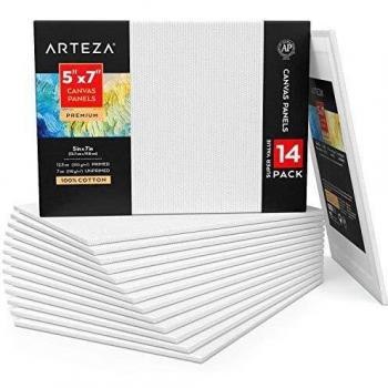 Arteza Artist's Choice Blank Canvas Panels 13 x 18 cm