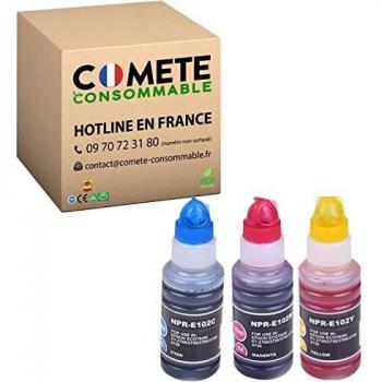3 Bouteilles d'encre 102 pour Epson Ecotank