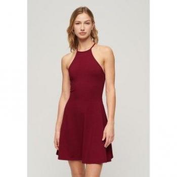 Superdry Vestito Senza Maniche Fit & Flare Rosso Dahlia L