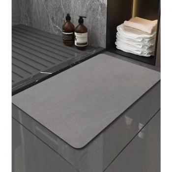 Tapis d’absorption à la diatomite pour douche, antidérapant 50x80 cm – Gris