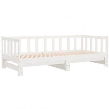 Lit superposé Blanc 2x(90x200) cm en Bois de pin massif
