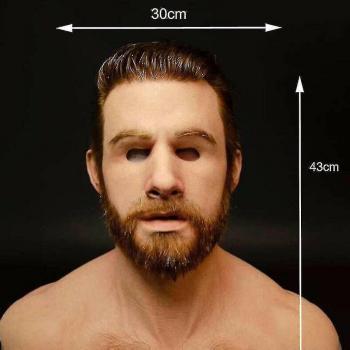 Máscara de Hombre con Cabello en Látex – Fiesta y Costura