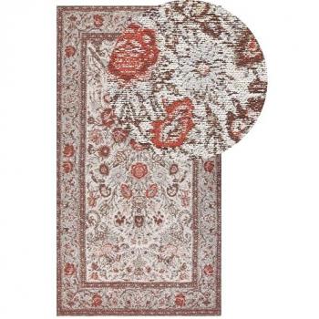 Traditional Floral Pattern Area Rug Multicolour Cotton Polyester 80 x 150 cm