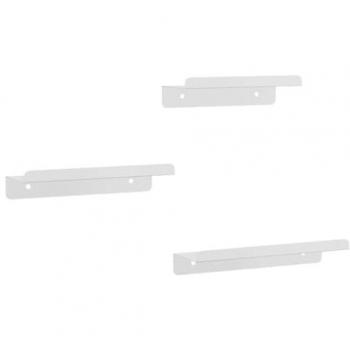 Set of 3 Wall Shelves Silver Stainless Steel