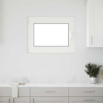 80 × 60 cm Kellerfenster RISOR – Dreh-Kipp‑Fenster (DIN Links), weiß – vidaXL