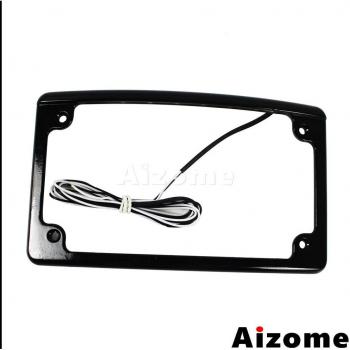 Soporte Luminoso Negros Curvo para Matrícula de Harley
