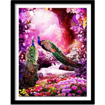Broderie 3D Paon DIY Peinture Diamant 20X30CM