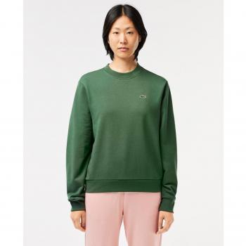 Lacoste Sudadera Cuello Redondo Algodón y Poliamida para Mujer SF9202-00 Felpa Verde