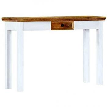 VidaXL Console in Legno di Mango 110x35x75 cm Bianco e Marrone