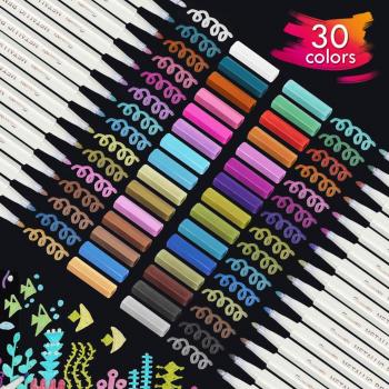 Stylo de couleur métallique pour album photo, 20 couleurs