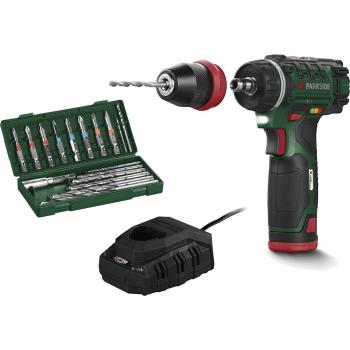 Perceuse-visseuse PARKSIDE® PBSA 12 E4 avec accessoires