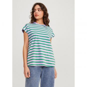 Camiseta oversize de rayas manga corta para mujer